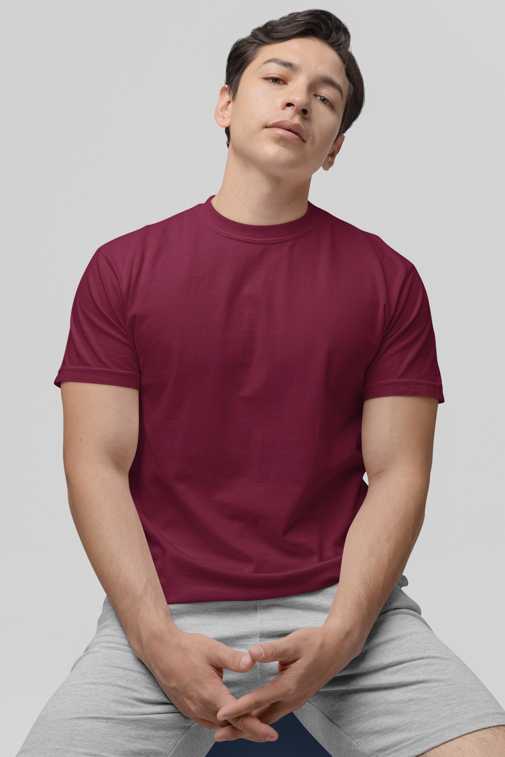 Plain Round Neck Cotton T‑Shirt for Men & Women