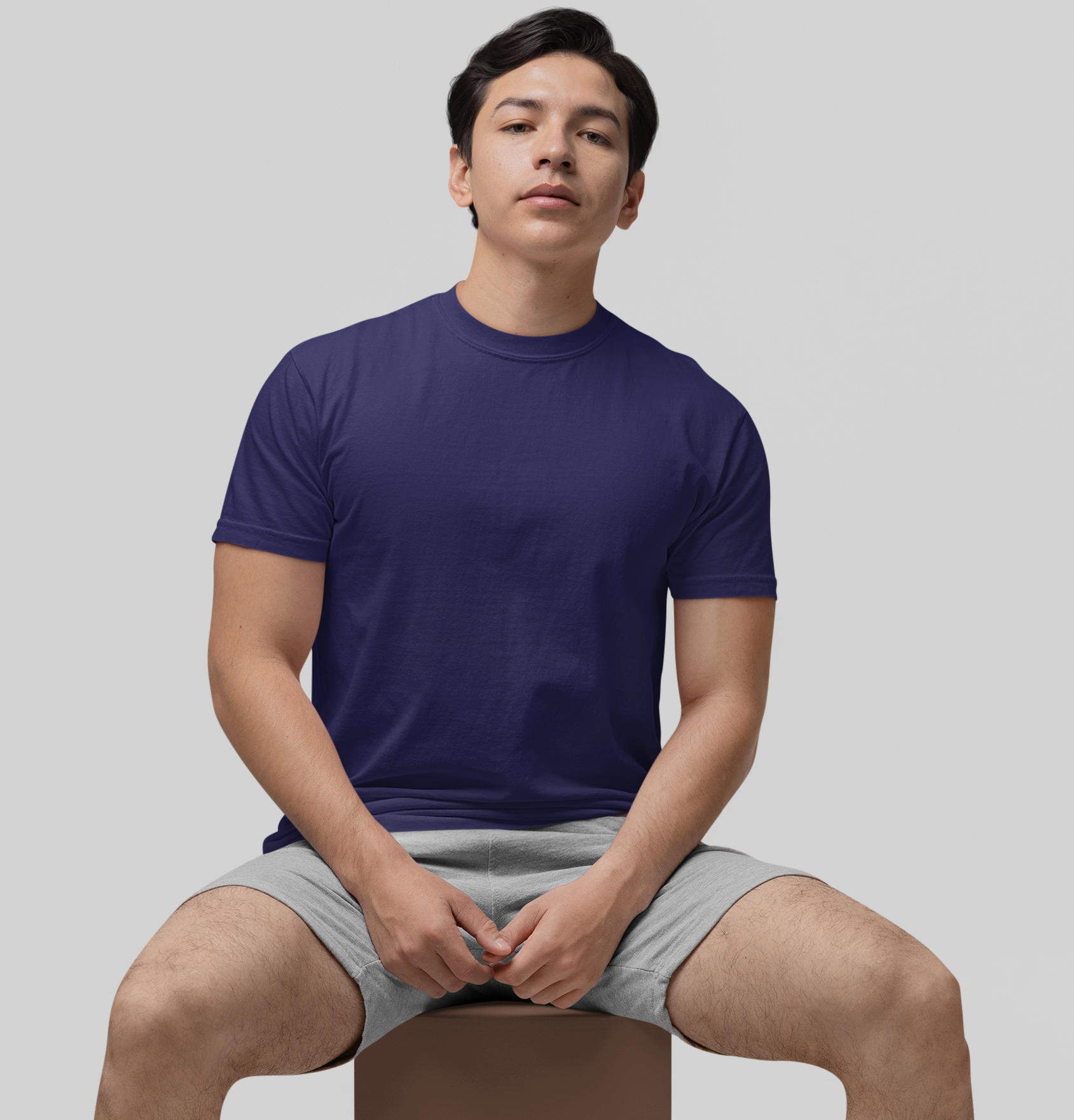 Plain Round Neck Cotton T‑Shirt for Men & Women