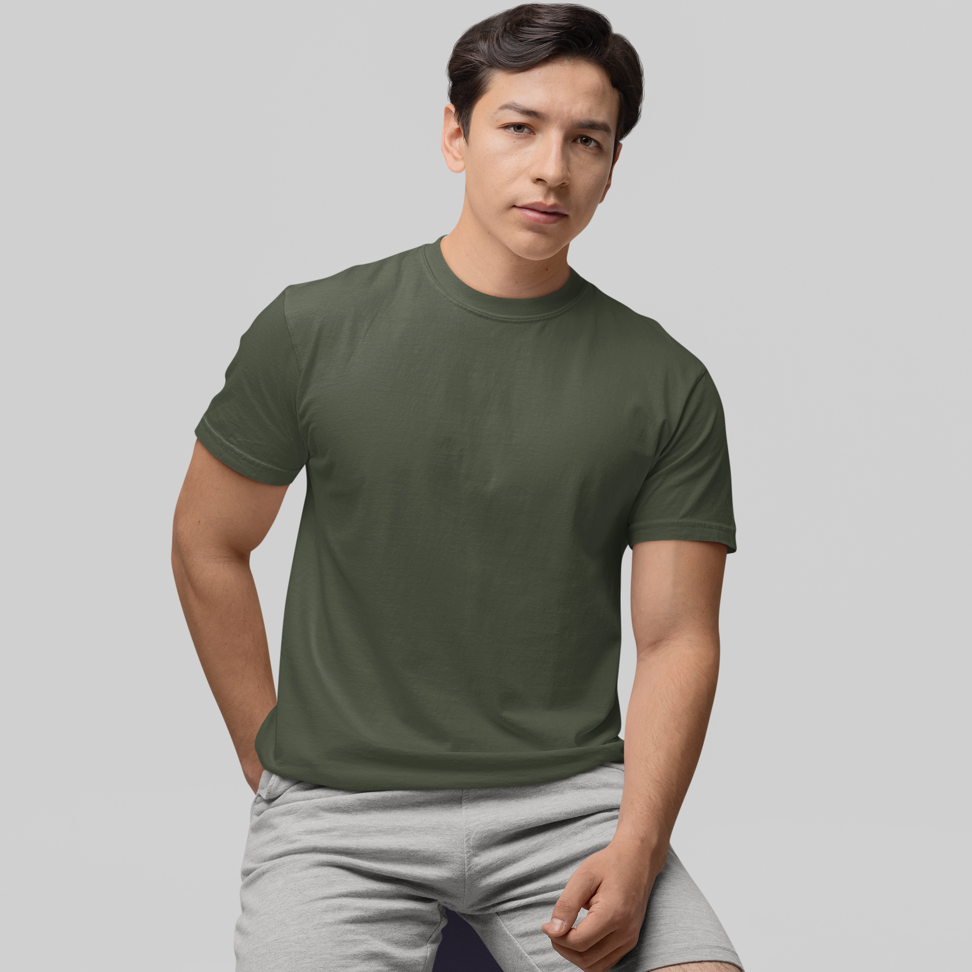 Plain Round Neck Cotton T‑Shirt for Men & Women